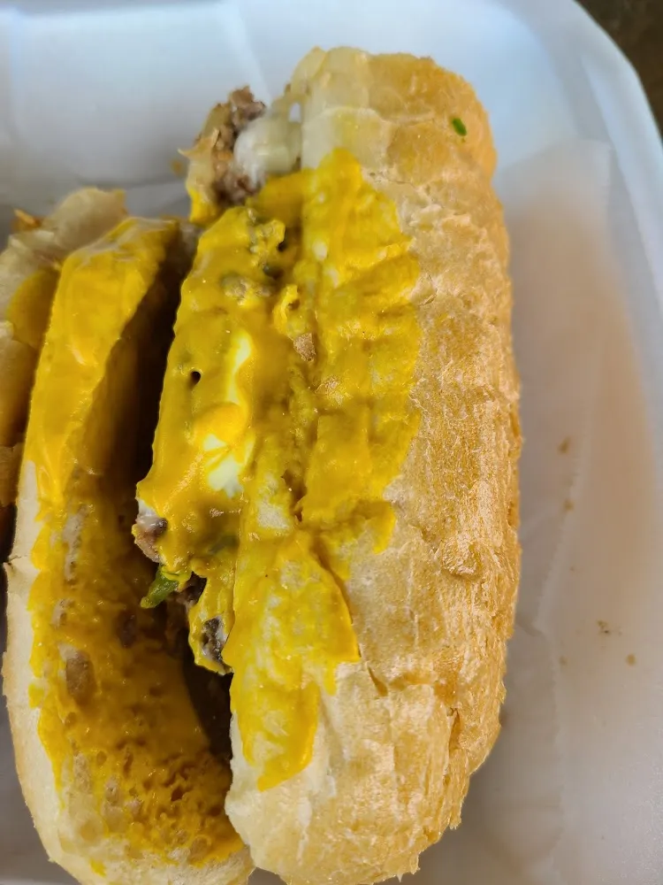 Cheese Steak Swimming in Mustard Inedible